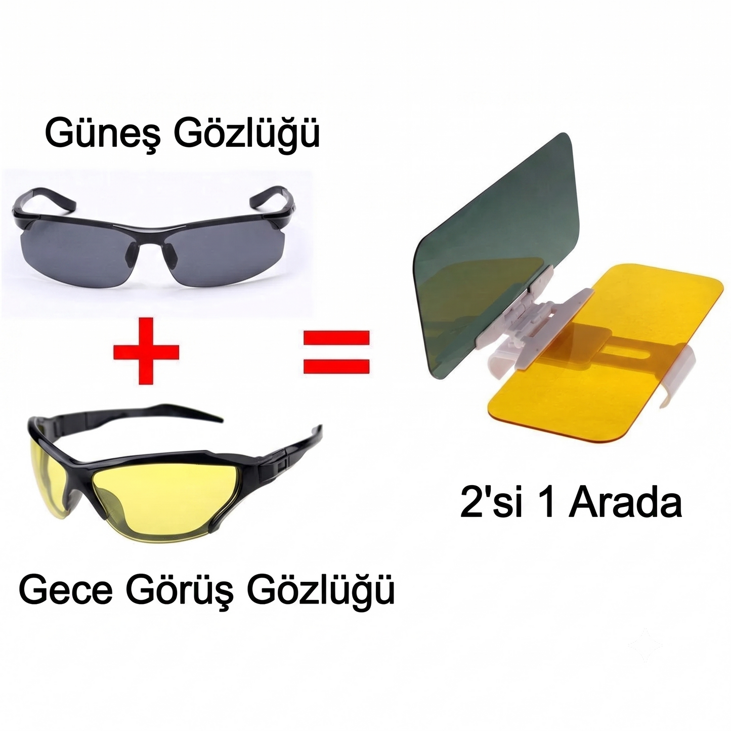 Elimin Altında | 2'si 1 Arada Araç Güneşliği Parlama Engelleyici