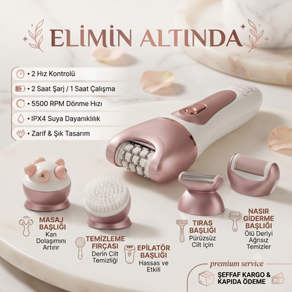 Elimin Altında | 5'i 1 Arada Epilatör Seti